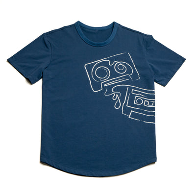 Blue graphic t-shirt for short guys